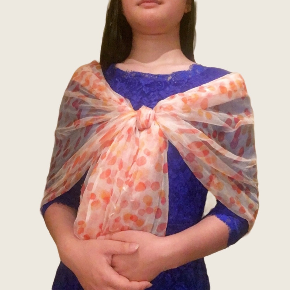 Orange Polkadot Shawl